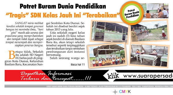 Disdikbud Pemko Dumai Kunjungi SDN 012 Kelas Jauh