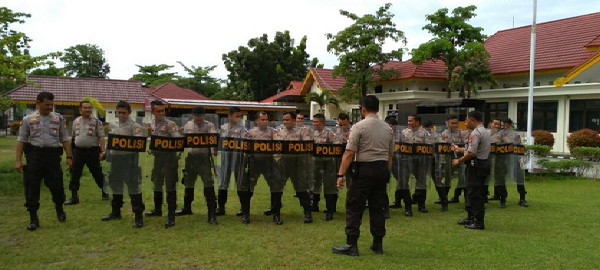 Latihan Dalmas Polres Pelalawa