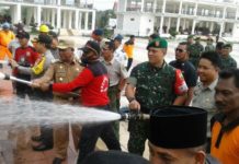 Plt Bupati Rohil Pimpin Apel Siaga Darurat Karlahut, 1 SSK TNI-AD Kodim 0321 Rohil Turut Dilibatkan