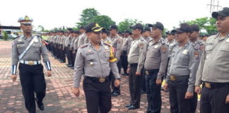 Polres Rohil Gelar Apel Pergeseran Pasukan Ops Mantap Praja Pengamanan TPS Pilgubri 2018