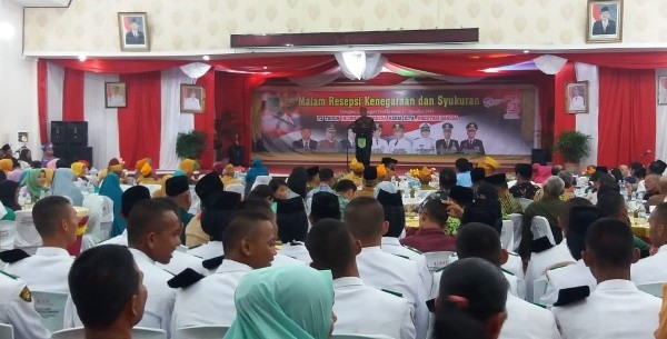 Bupati H Suyatno saat meberikan kata sambutan pada malam resepsi kenegaraan