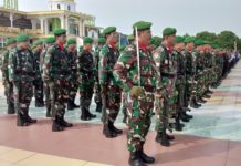 Kodim 0321 Rokan Hilir Gelar Upacara Peringati HUT TNI ke 73