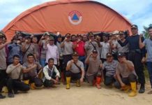 Polres Bersama BPBD Kabupaten Rohil Dirikan Tenda Pengungsi Penampungan Korban Banjir