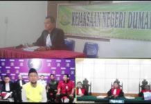 JPU Dan Hakim PN Dumai Gelar Sidang Via Teleconference