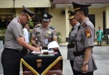 Kapolresta Pimpin Sertijab Kasat Binmas Polreta Pekanbaru Dan Kapolsek Sukajadi