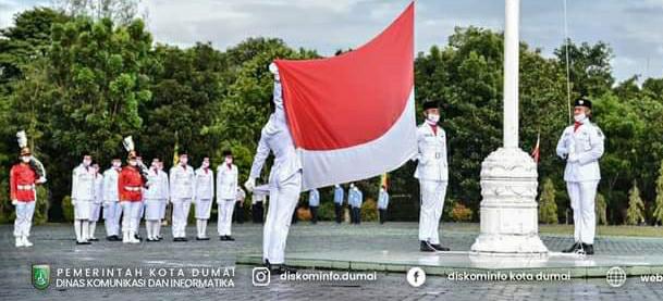 Upacara HUT RI Ke-76 Oleh Pemko Dumai Dipimpin Walikota Paisal SKM MARS