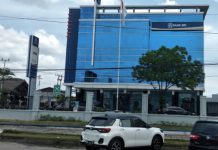 Belum Setahun Usai Diresmikan, Dinding Gedung Kantor Cabang BRI Dumai Retak-Retak