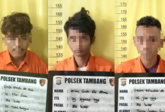 Terekam CCTV, 3 Pelaku Pencurian ini Diamankan Warga Dan Diserahkan Ke Polsek Tambang