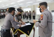 Kapolresta Pimpin Upacara Sertijab Kasat Intelkam Dan Kasat Reskrim Polresta Pekanbaru