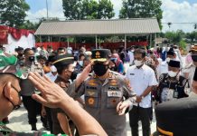 Bupati Kampar Dampingi Kapolda Riau, Ikuti Video Comference Presiden RI Tinjau Vaksinasi Massal Serentak