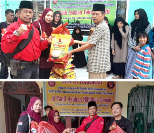DPP-SPKN Kembali Salurkan Sembako Di Dua Panti Asuhan “Indahnya Berbagi Dibulan Ramadhan”