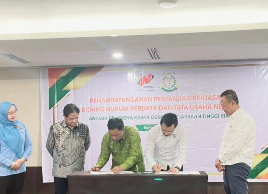 Kejati Riau Bersama PT.Nindya Karya Tandatangani Nota Sepahaman Perjanjian Kerjasama