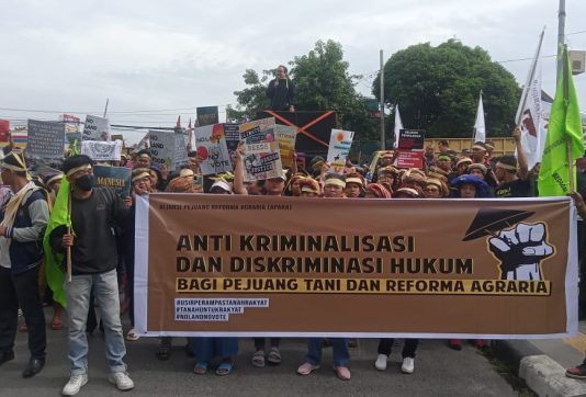 APARA Gelar Unjukrasa ” Tolak Kriminalisasi dan Diskriminasi Hukum Bagi Pejuang Tani”