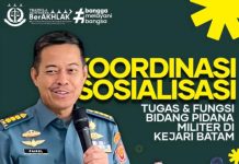 Aspidmil Kejati Riau melaksanakan Sosialisasi Tupoksi Bidang Pidana Militer Kepada seluruh APH Sipil Dan Militer Di Wilayah Hukum Batam