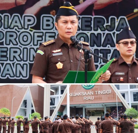 Asisten Intelijen Kejaksaan Tinggi Riau Pimpin Apel Kerja Pagi