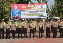 Kapolres Langkat Pimpin Upacara Kenaikan Pangkat Pengabdian Personel