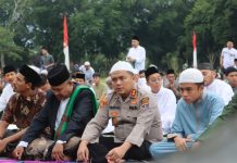 Polres Langkat Gelar Sholat Idul Adha 1445 H Di Lapangan Alun-Alun Tengku Amir Hamzah
