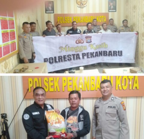 Kasi Humas Polresta Pekanbaru Pimpin Kegiatan Minggu Kasih Diwilayah Hukum Polsek Pekanbaru Kota