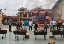 Polres Langkat Musnahkan Barang Bukti Narkotika Jenis Sabu Dan Ganja Kering