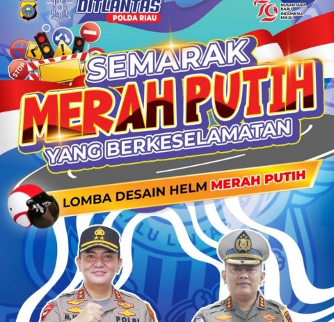 Semarak HUT RI ke-79, Ditlantas Polda Riau Gelar Lomba Desain Helm Merah Putih