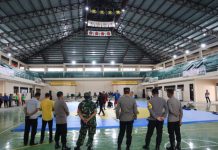 Pastikan Kesiapan Sarana Cabor Sambo PON XXI, Jajaran Polres Langkat Tinjau Venue GOR