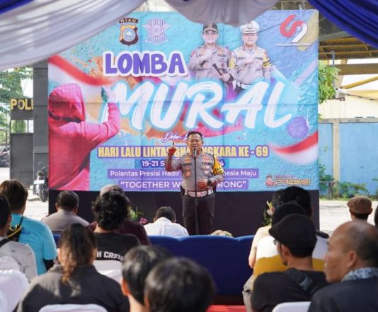 Meriahkan Hari Lalu Lintas Bhayangkara ke-69 Tahun 2024, Ditlantas Polda Riau Taja Lomba Mural