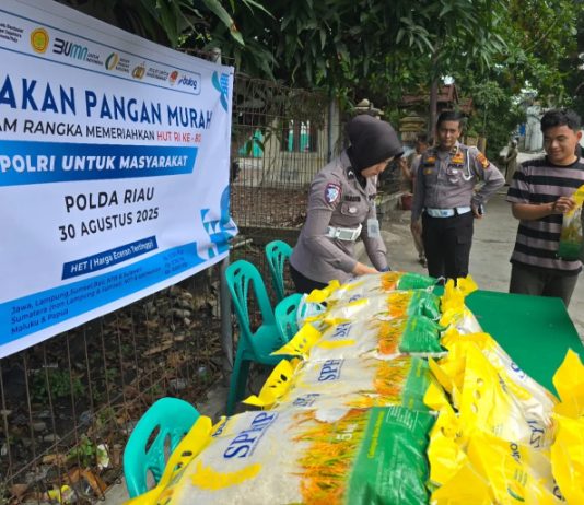 Ditlantas Polda Riau Gelar Gerakan Pangan Murah Untuk Masyarakat, 2 Ton Beras Disalurkan