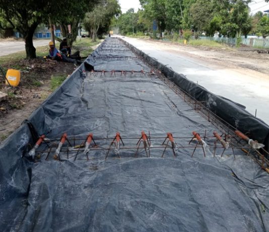 Jalan Datuk Laksamana Dumai Kini Proses Pembetonan Rigid Dengan Mutu Beton Tinggi